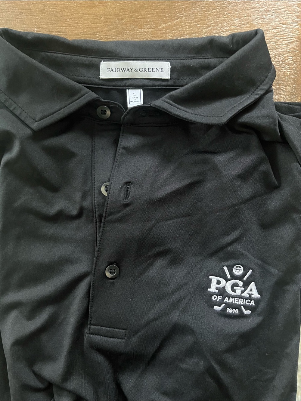 Fairway & Greene Black PGA of America Embroidered Polo
